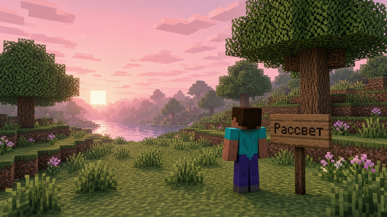 Рассвет шейдер Minecraft