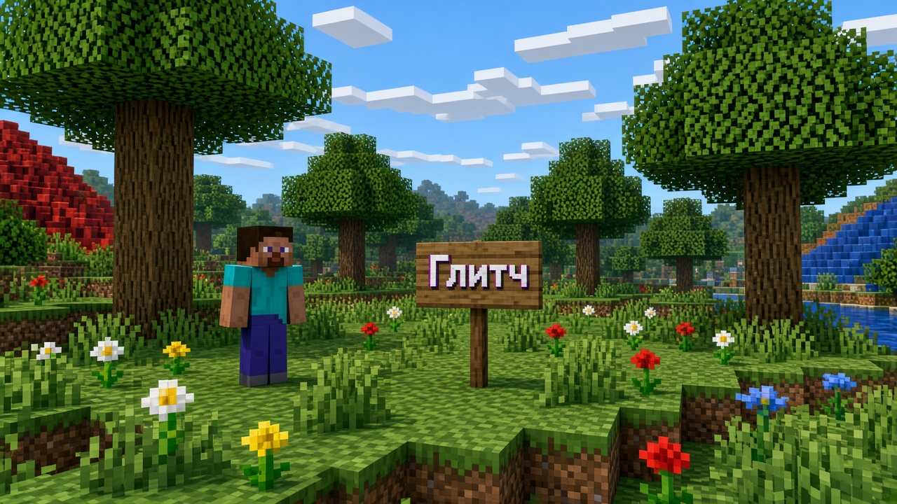 Глитч шейдер Minecraft