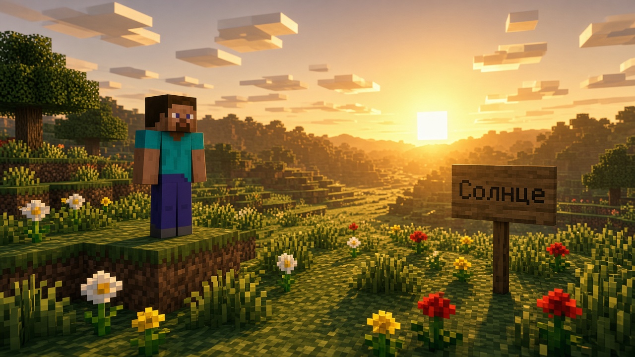 Солнце шейдер Minecraft