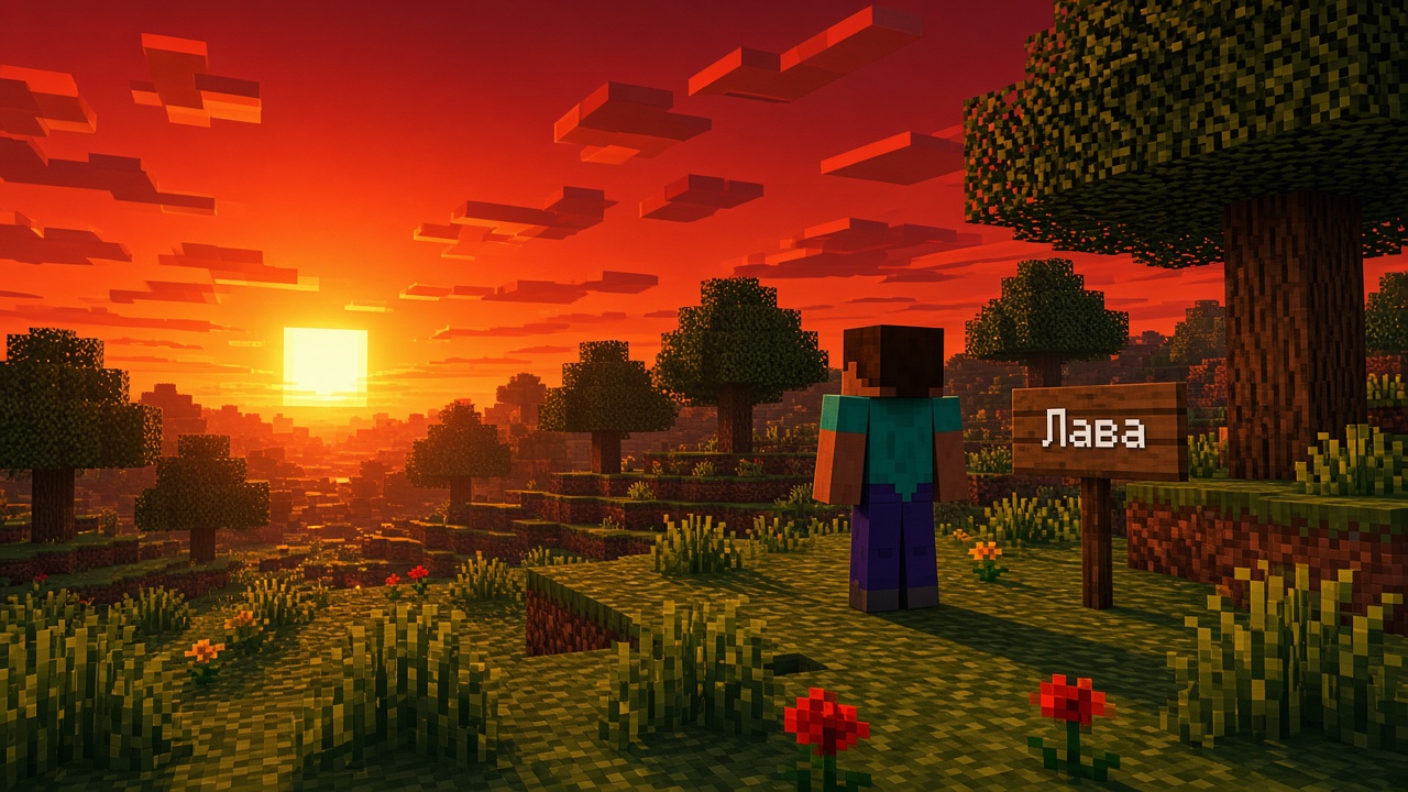 Лава шейдер Minecraft