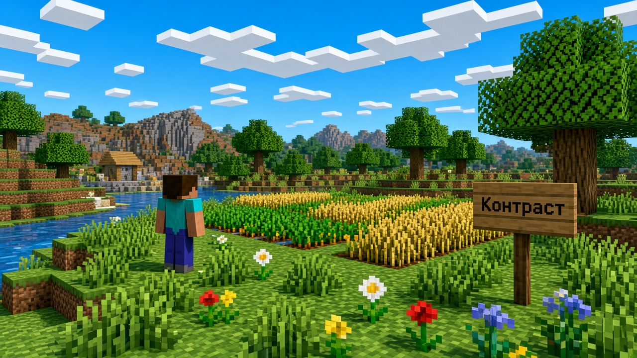 Контраст шейдер Minecraft