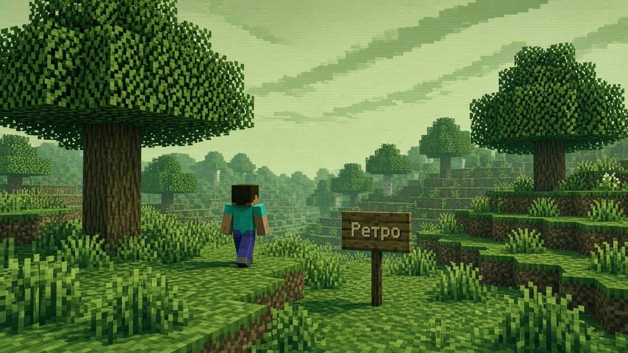 Ретро шейдер Minecraft