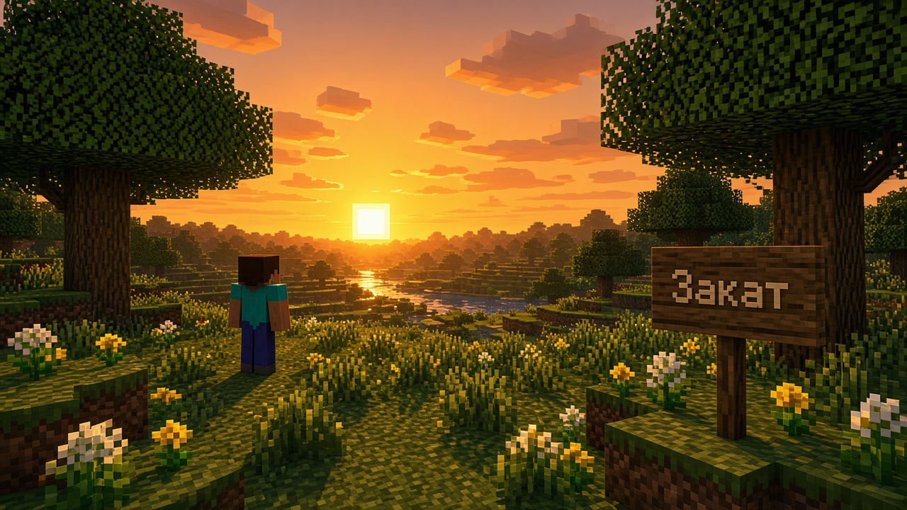 Закат шейдер Minecraft