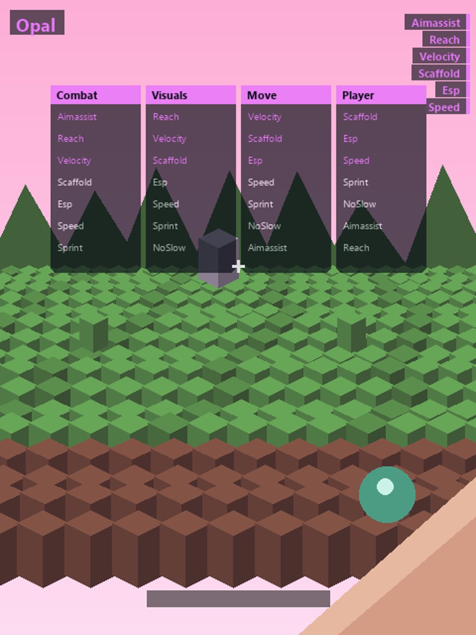 Opal — чит клиент Minecraft