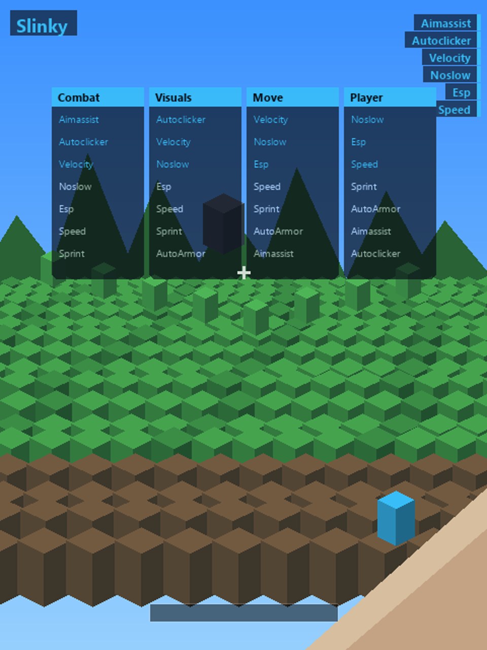 Slinky — чит клиент Minecraft